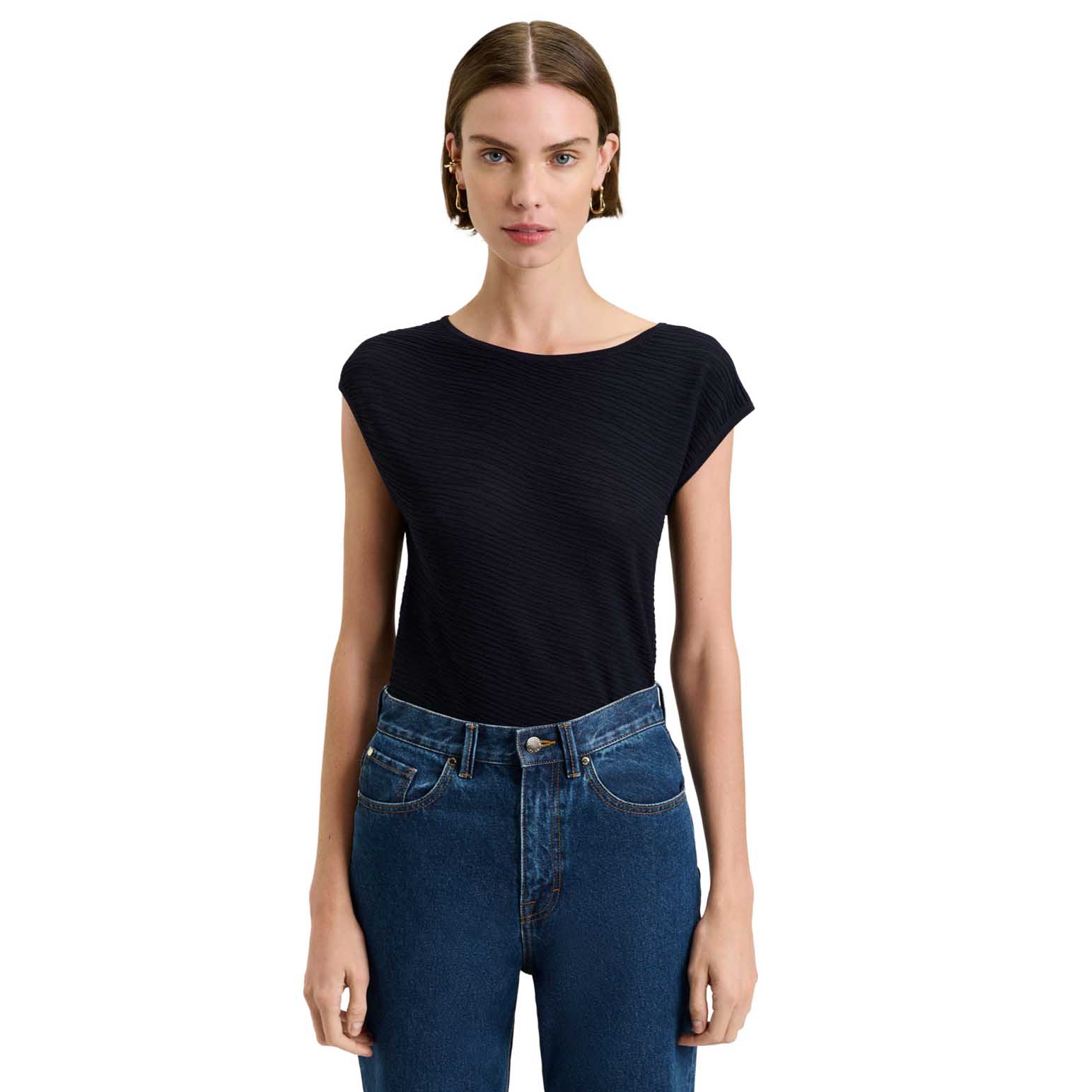 Veronika Maine Asymmetric Wavy Ottoman Knit